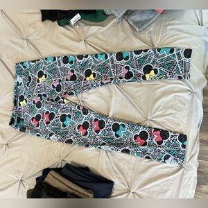 LuLaRoe Pink and Yellow Leggings with Playful Design